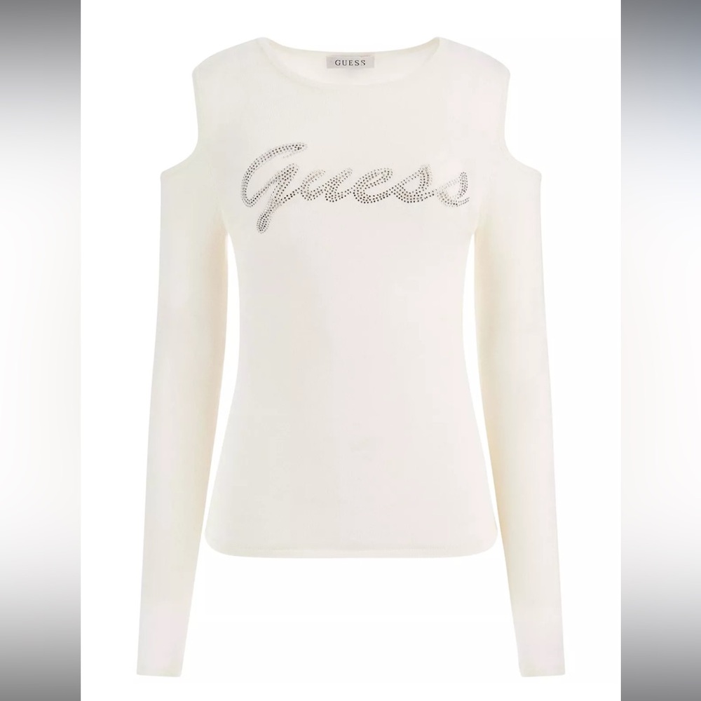 GUESS
Women's Cold-Shoulder Long-Sleeve Logo Sweater